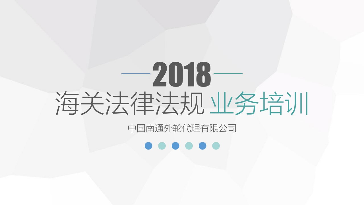 2018中国南外轮代理有限公司海关法律法规业务培训