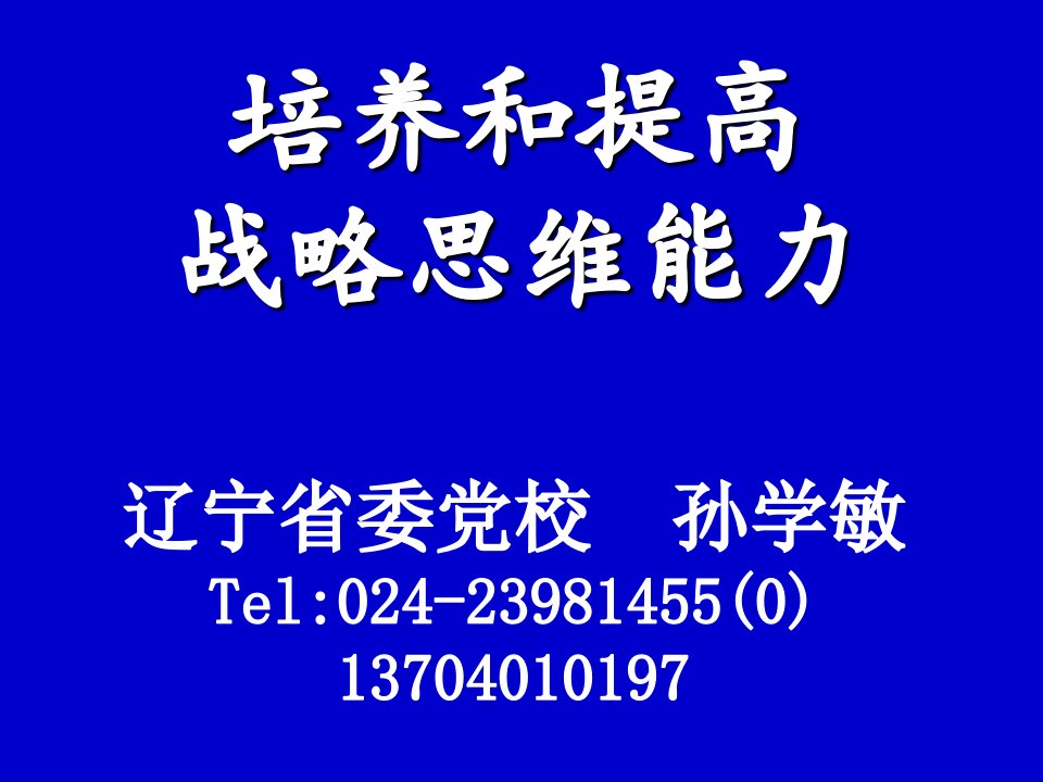 领导者的战略思维（ppt课件）