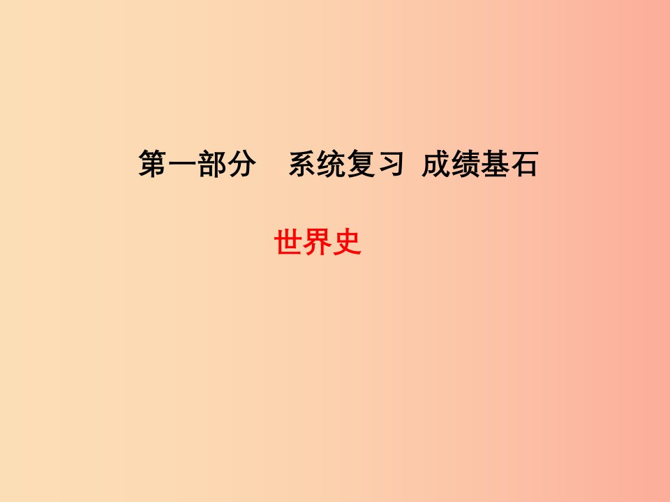 2019中考历史总复习