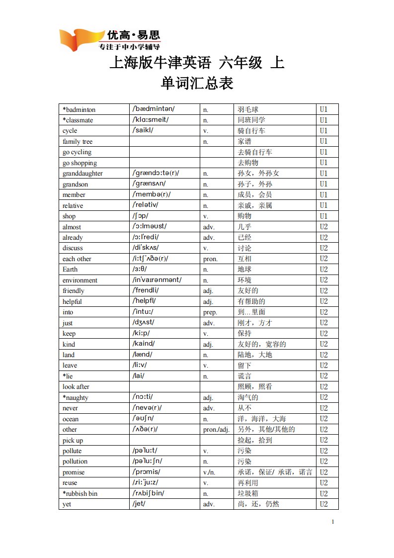 上海版牛津英语