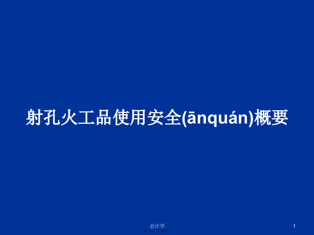 射孔火工品使用安全概要学习教案