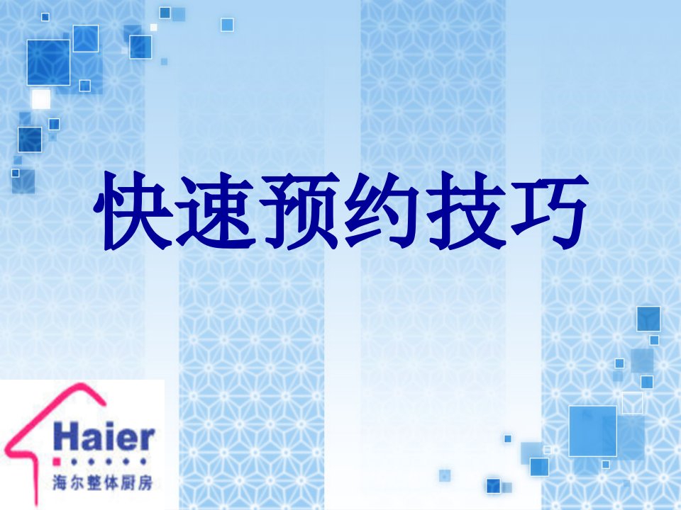 [精选]海尔内部销售培训快速预约技巧