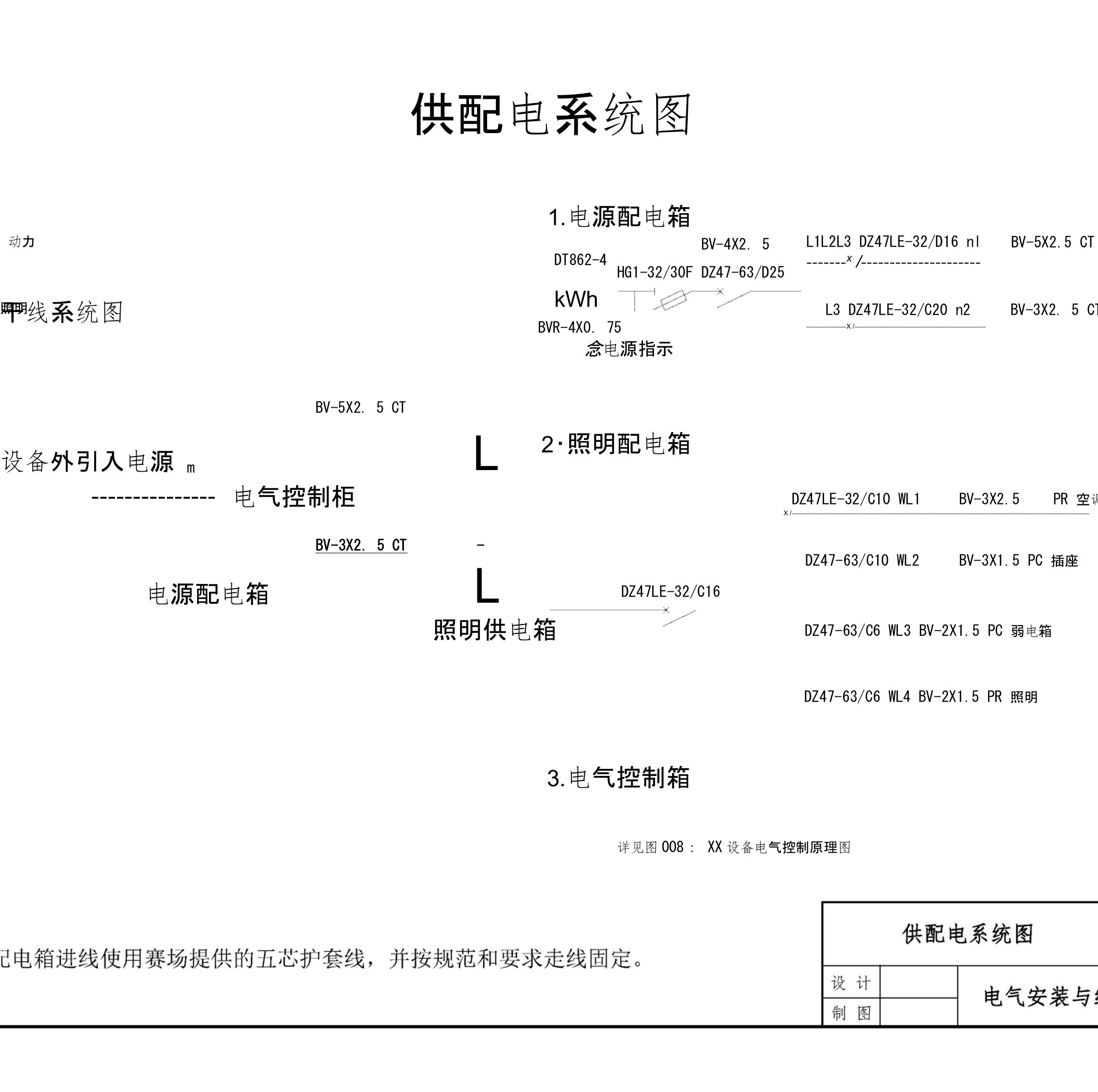 2017年山东省职业院校技能大赛中职学生组电气安装与维修赛项赛题选手用图