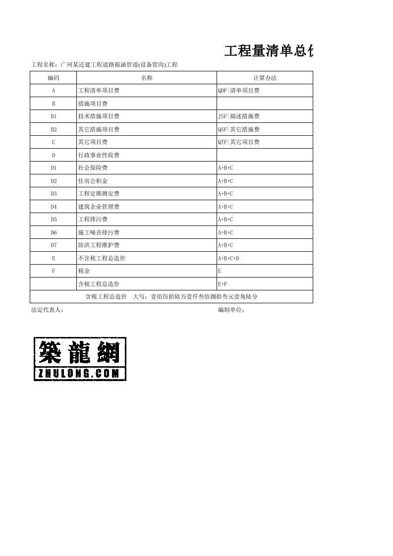 迁建工程道路箱涵管道