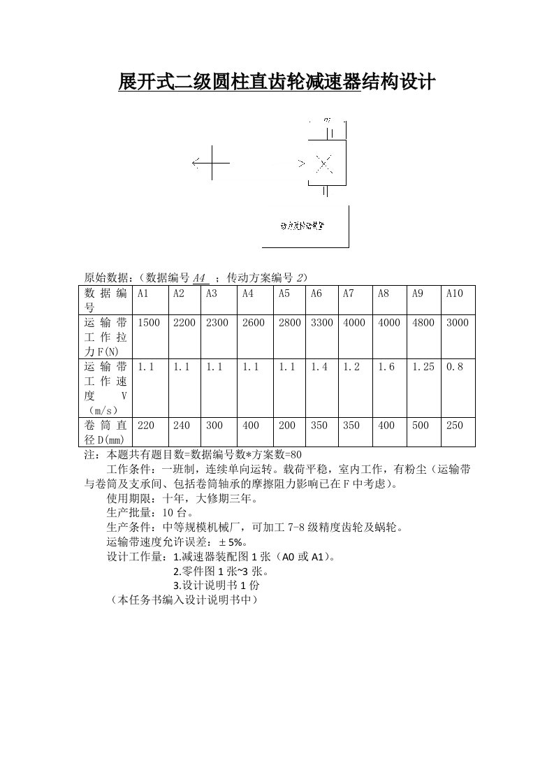 展开式二级圆柱直齿轮减速器结构设计