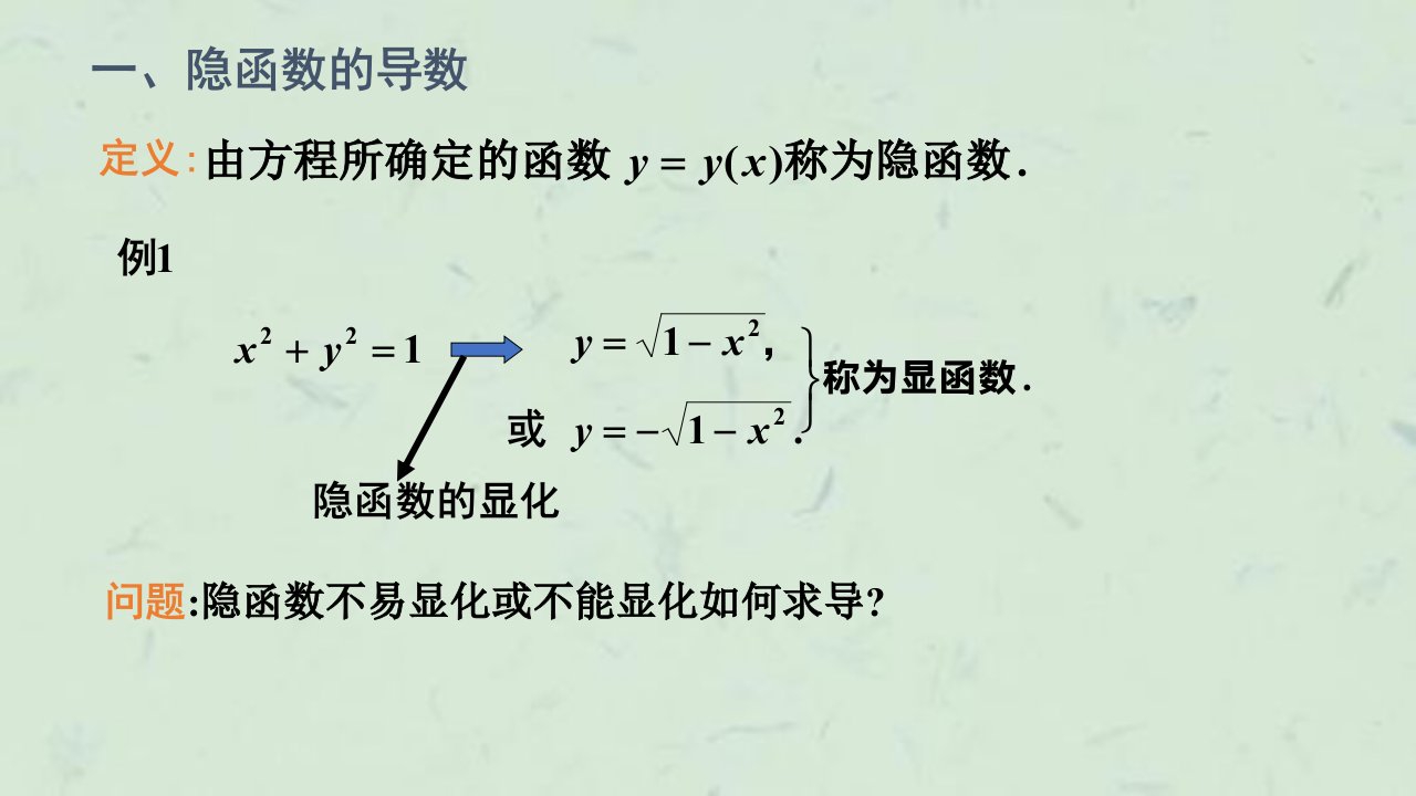 隐函数的导数由参数方程所确定的课件