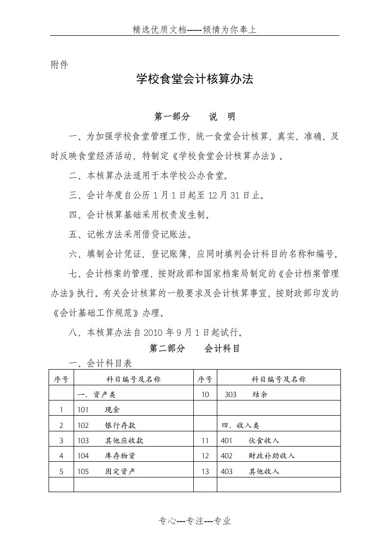 学校食堂会计核算办法(共13页)