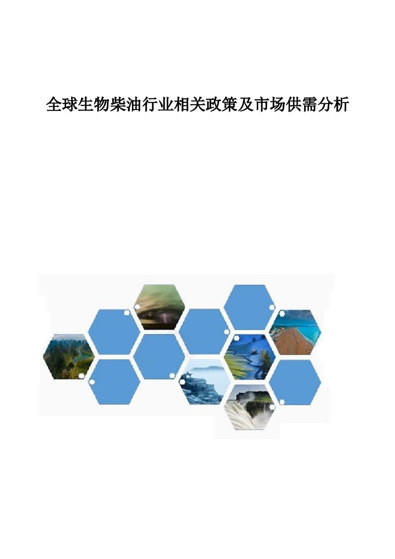 全球生物柴油行业相关政策及市场供需分析报告