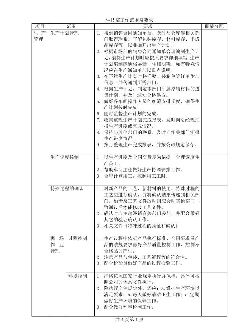 生技部门的管理职能