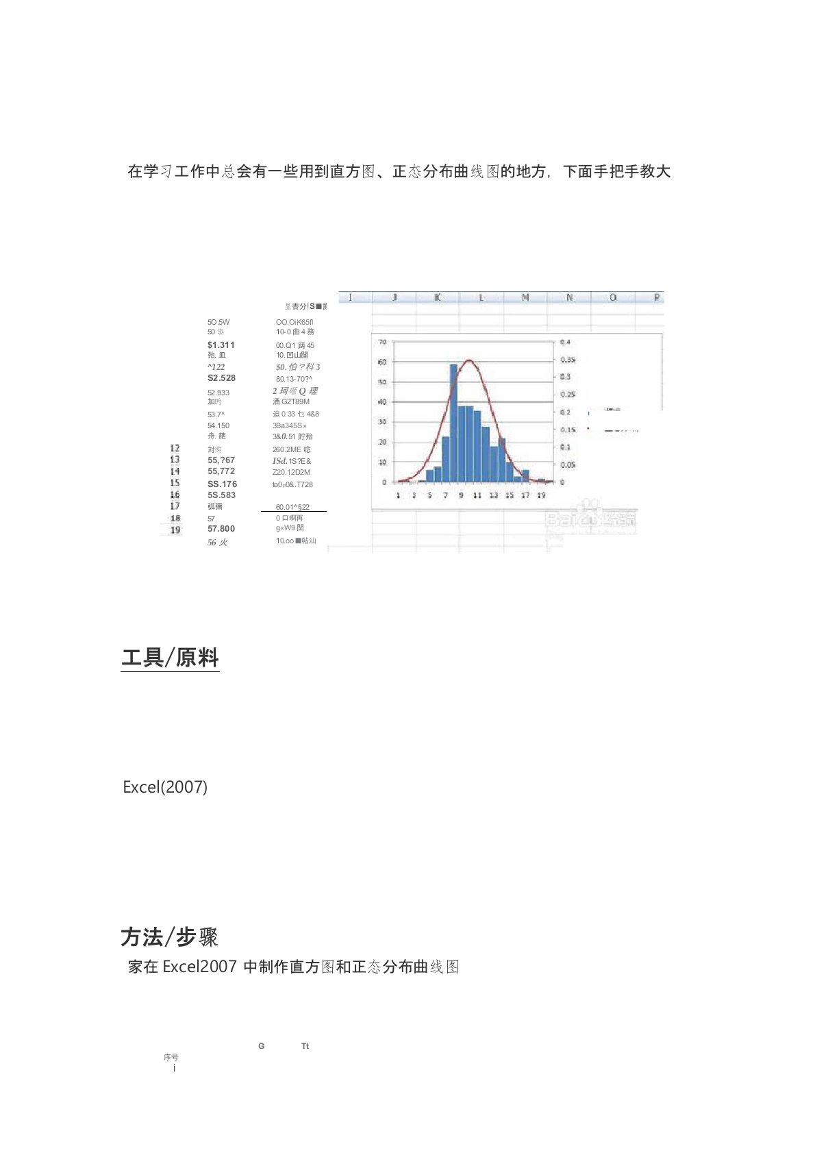 EXCEL正态分布