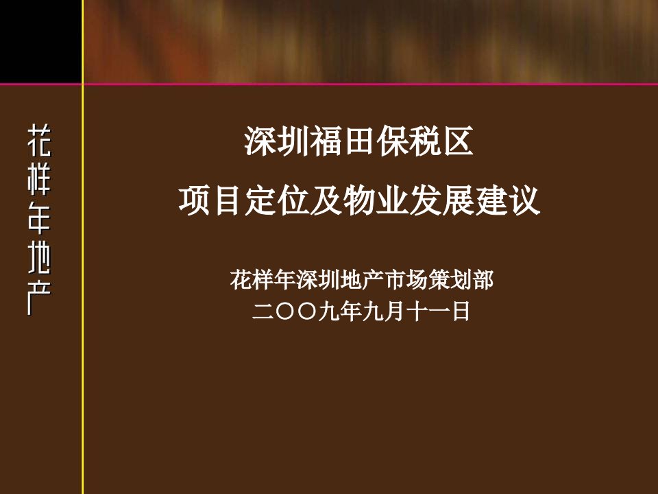 2009深圳福田保税区项目定位及物业发展建议116p