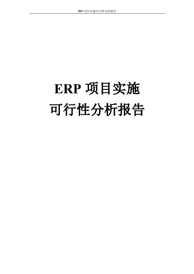 ERP项目实施可行性分析报告