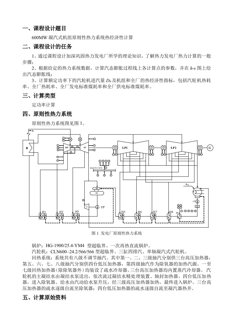 热力发电厂课程设计