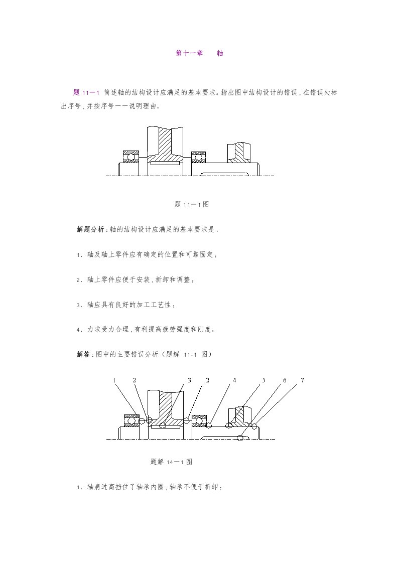 机械设计习题集第十六章轴