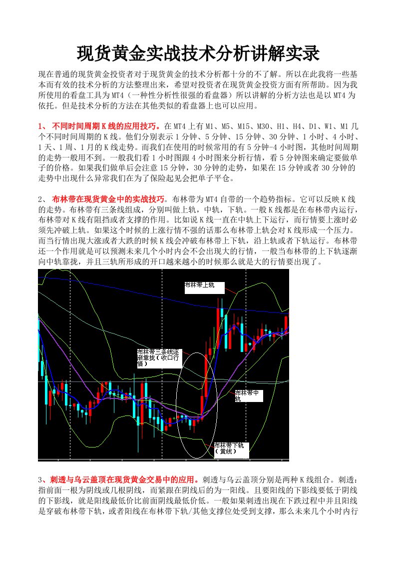 现货黄金实战技术分析讲解实录