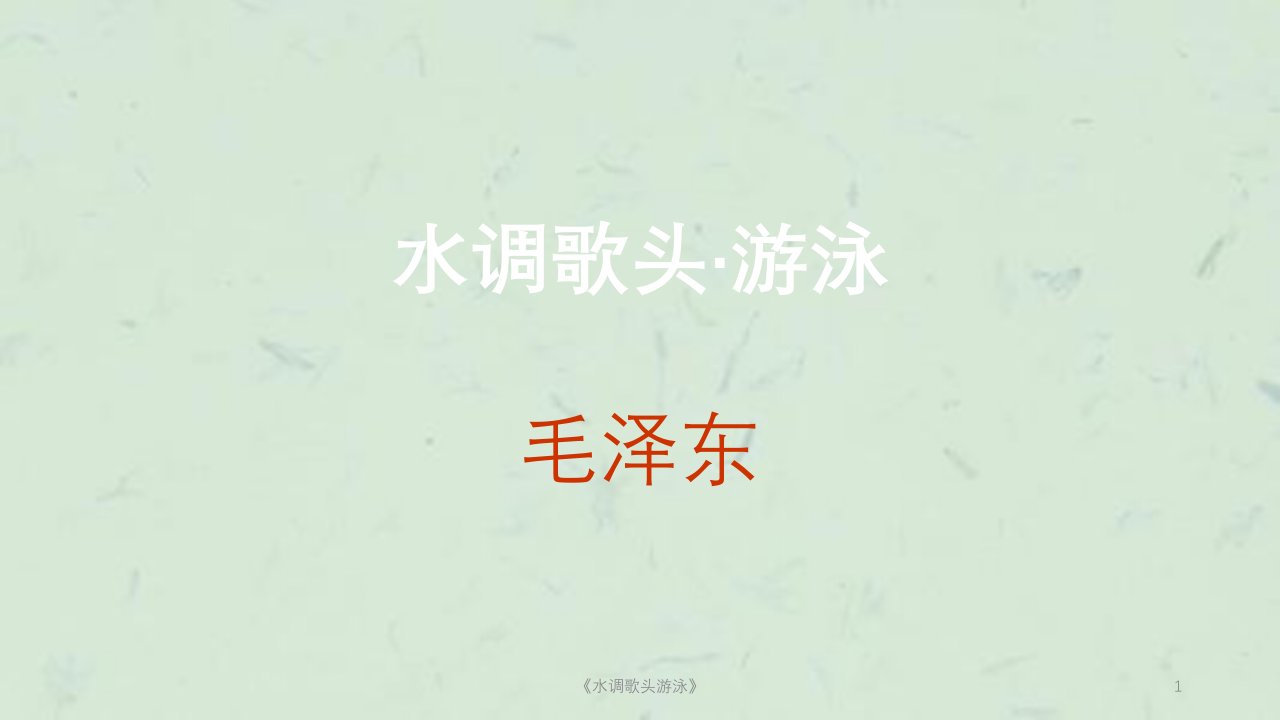 《水调歌头游泳》ppt课件