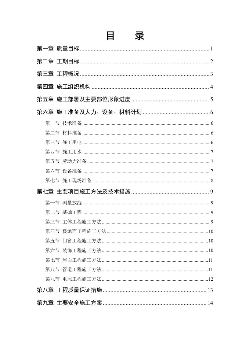 小区住宅房屋改造工程施工组织设计方案