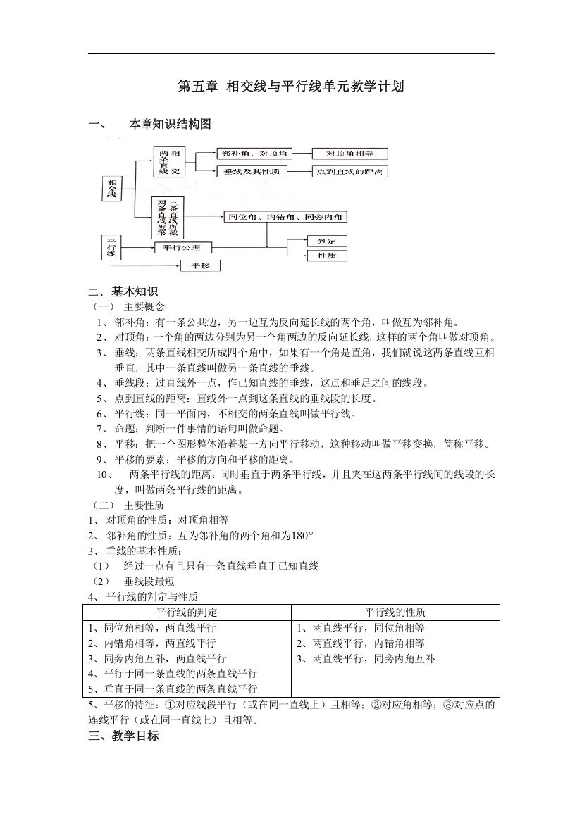 第五章相交线与平行线全章教案