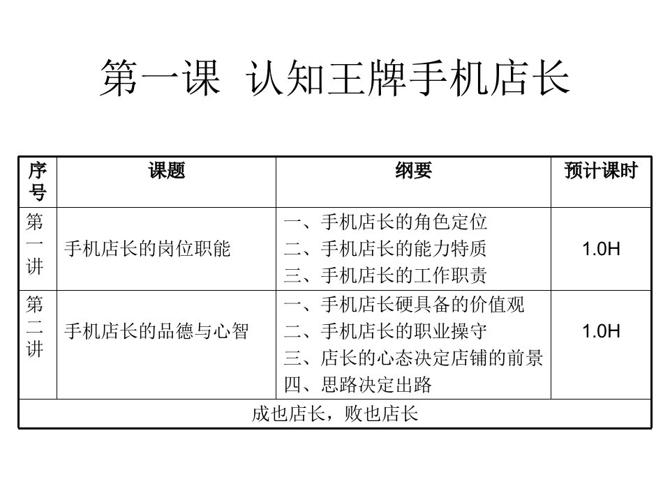 手机店王牌店长进阶之路