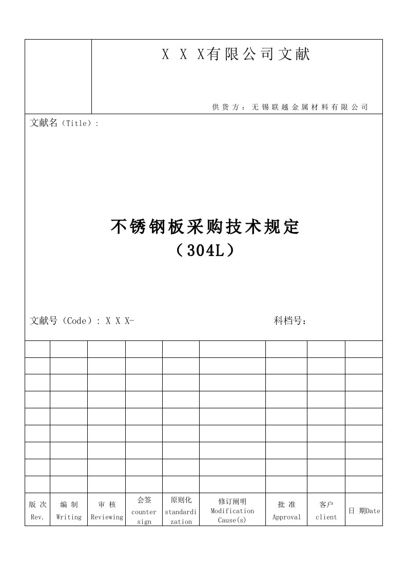 求购采购不锈钢板重点技术要求