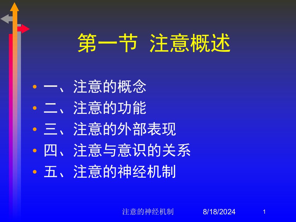 2021年2021年注意的神经机制