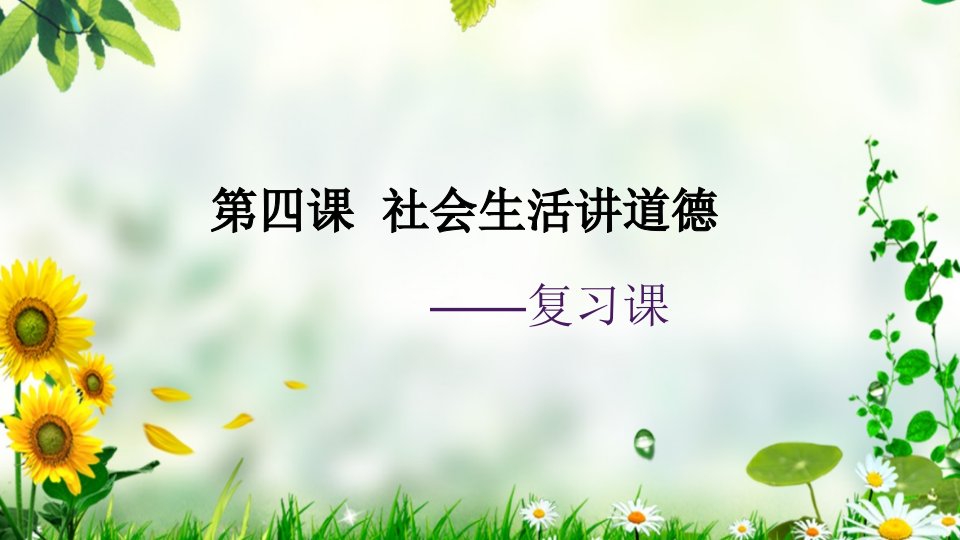 八年级道德与法治上册社会生活讲道德复习ppt课件新人教版