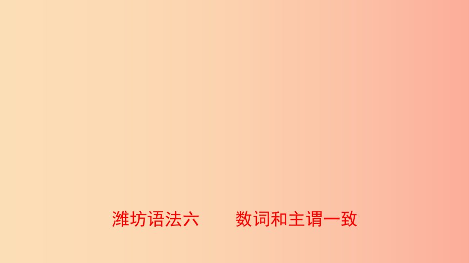 山东省2019年中考英语总复习