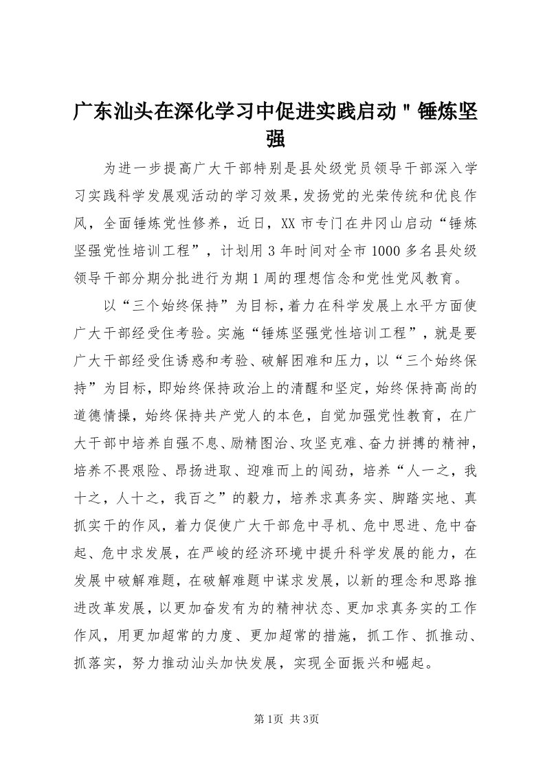 3广东汕头在深化学习中促进实践启动＂锤炼坚强