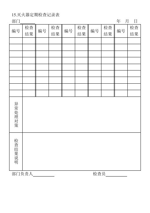 企业管理-15灭火器定期检查记录表