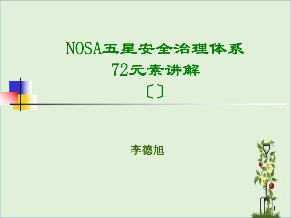 NOSA五星级管理72元素培训课件分解