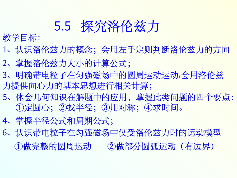 55探究洛伦兹力-演示PPT课件