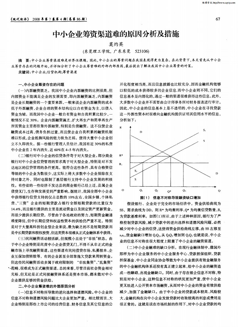 中小企业筹资渠道难的原因分析及措施.pdf