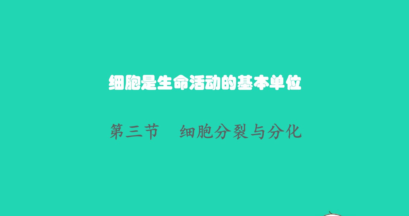 2022七年级生物上册第2单元生物体的结构层次第3章细胞是生命活动的基本单位第三节细胞分裂与分化课件新版苏教版