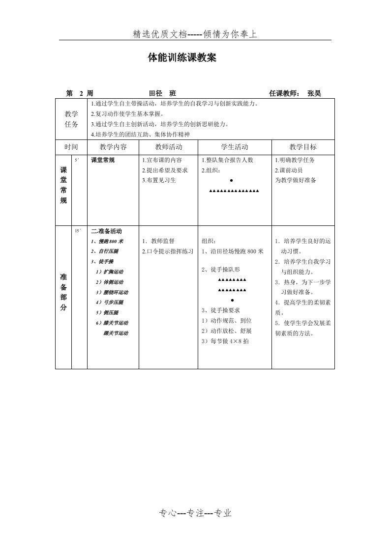 体能训练课教案(共2页)