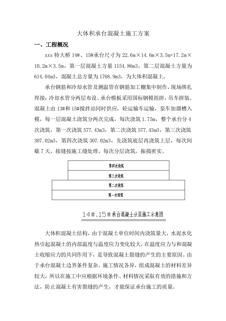 大体积混凝土施工方案