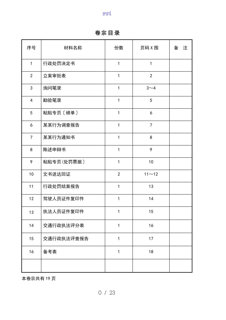 交通行政处罚案卷例范本(超限一般)