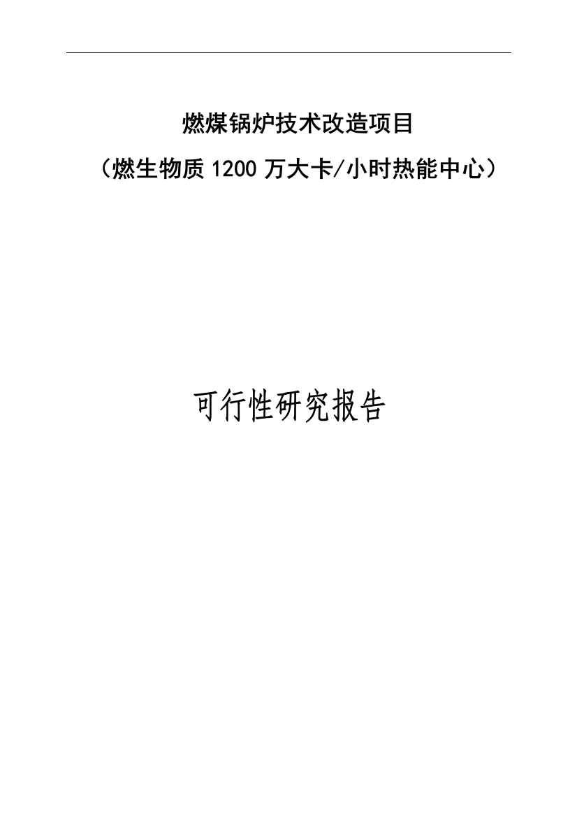 燃煤锅炉技术改造项目策划书