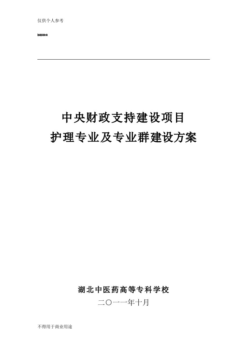 护理专业及专业群建设方案