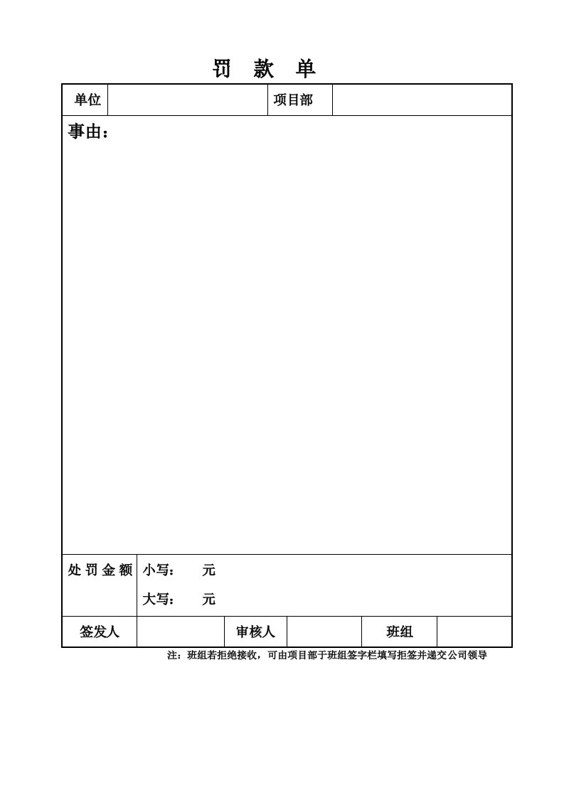 工程施工常见各类单据模板