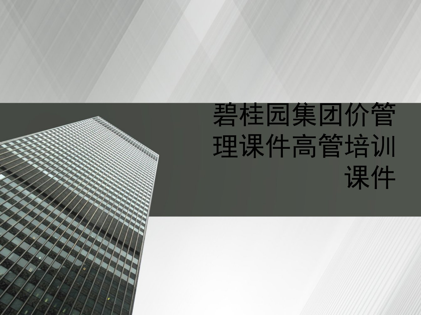 碧桂园集团价管理课件高管培训课件