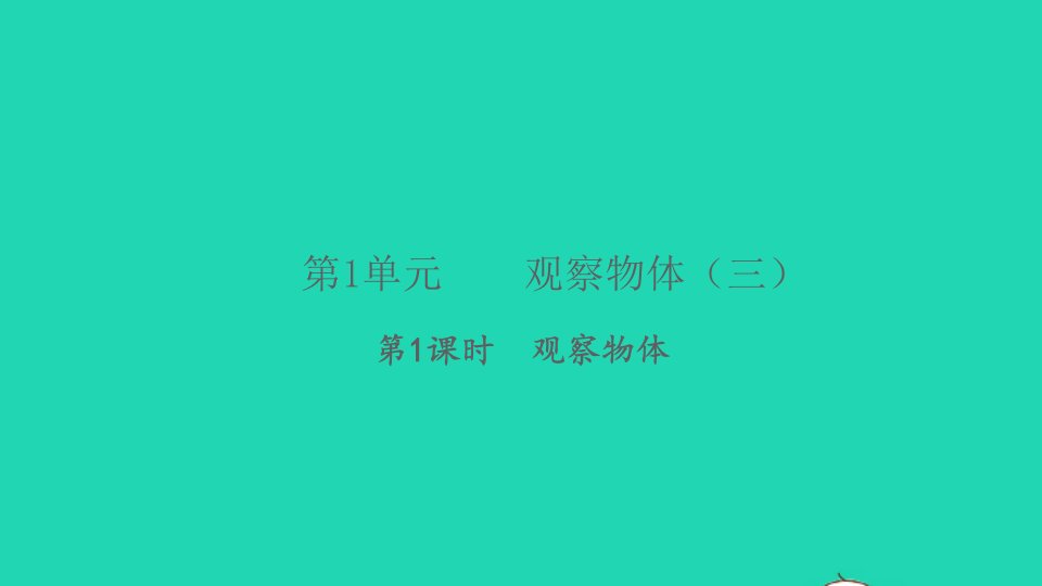 2022春五年级数学下册第1单元观察物体三第1课时观察物体习题课件新人教版