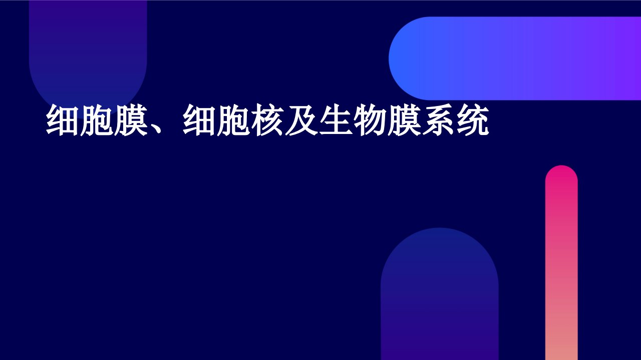 细胞膜、细胞核及生物膜系统