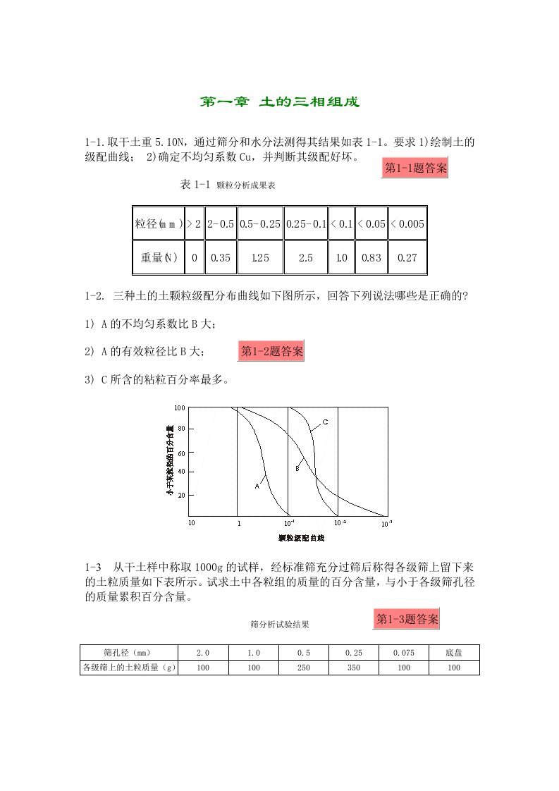 土力学期末复习习题