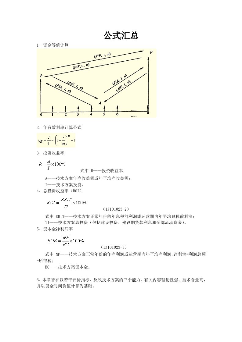 一级建造师建筑工程管理与实务公式汇总