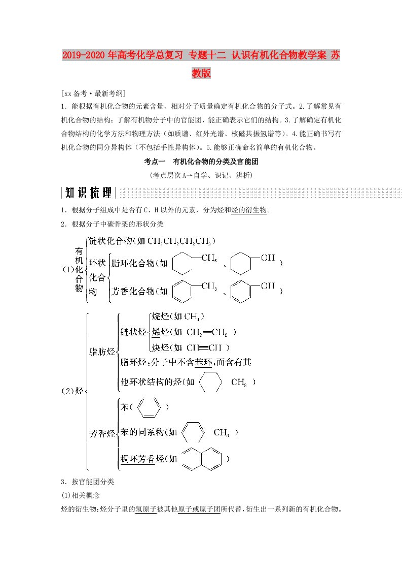 2019-2020年高考化学总复习