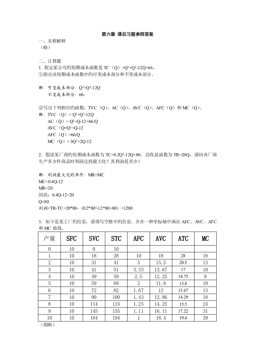 微观作业答案