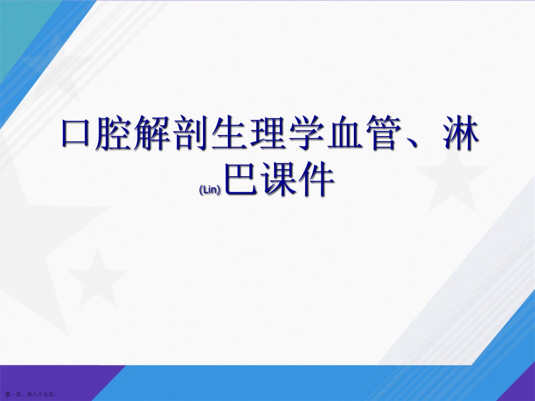 口腔解剖生理学血管淋巴详解