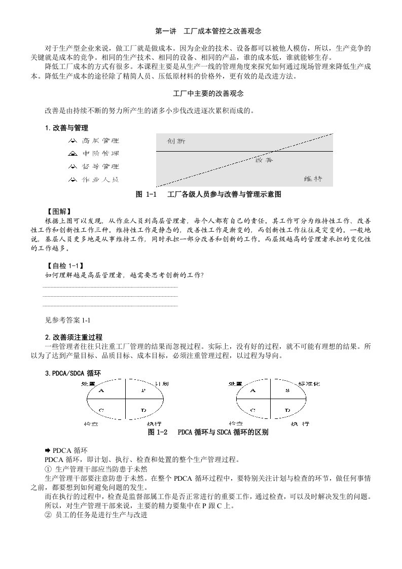 生产一线成本管控