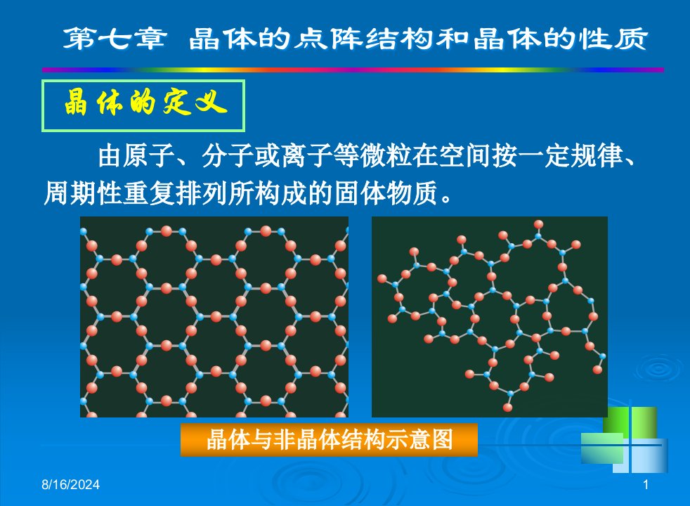 晶胞与空间点阵的关系课件