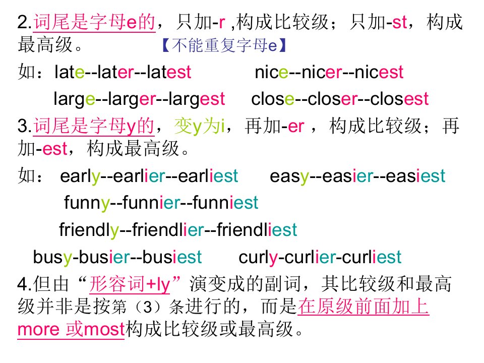 完整版英语比较级最高级的用法总结ppt课件